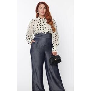 Unique Vintage Black Wide Leg Pants